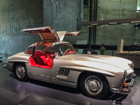 The earliest Mercedes racing model in the Mercedes Museum of Stuttgart