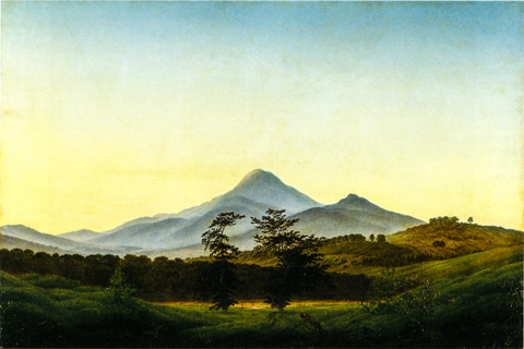 Bohemian Landscape (1808) by Caspar David Friedrich in the Staatsgalerie of Stuttgart