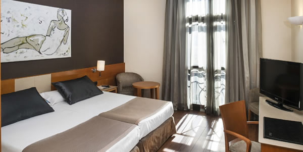 A room at the Hotel Catalonia Plaza Catalunya, Barcelona