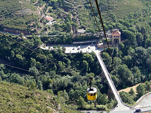 The Aeri de Montserrat cable car is by far the most interesting way to arrive at Montserrat monastery