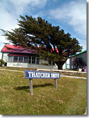 The Falklands honor PM Margaret Thatcher for her role in fighting to keep the islands British.