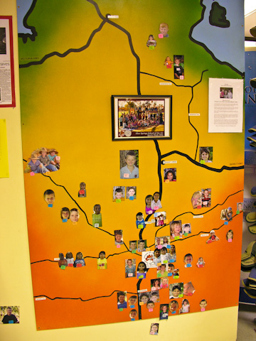 A map of the students attending the School of the Air, Alice Springs, Australia