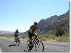Road Biking through Nevada's Red Rock Canyon, just 18 miles off the Vegas Strip