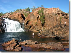 The upper pool of Edith Falls on Australia's Jatbula Trail.