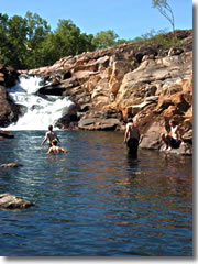 The swimming hole above 17 Miles Falls on Australia's Jatbula Trail.