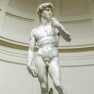 Michelangelo's David at the Galleria dell'Accademia in Florence