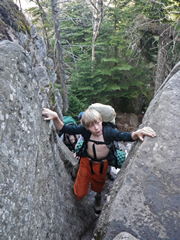 Climbing Slide Mountain, Catskills, New York.