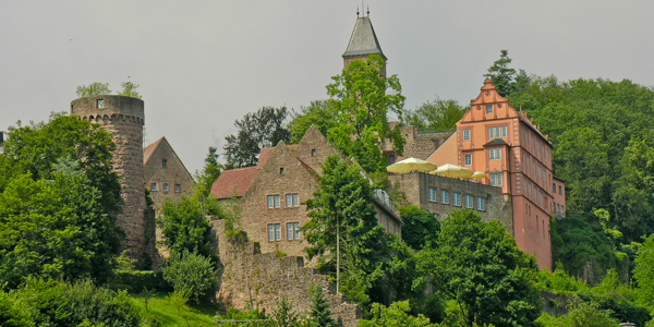 The Burg Hirschhorn castle-hotel in Baden-Württemburg
