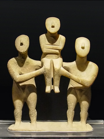 Early Cycladic figures, in the Landesmuseum of the Karlsruhe Schloss