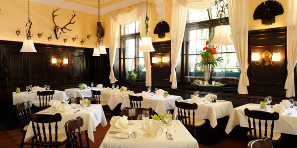 The dining room at Halali restaurant, Munich