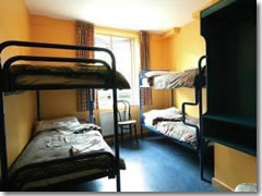 A dorm room at the central Avalon House hostel in Dublin