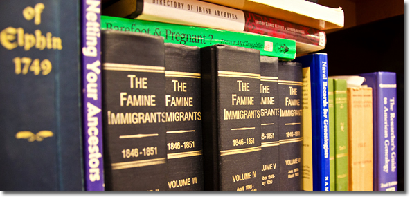 Genealogical research books on Irish ancenstry at the National Library in Dublin