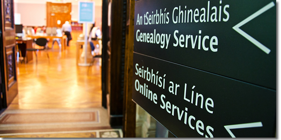 The Genealogical Services room at the National Library of Ireland in Dublin