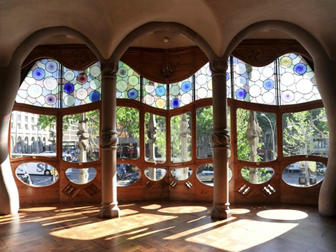 A windows inside the Casa Battl, Barcelona