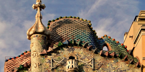The roof of Gaud's Casa Batllo, Barcelona
