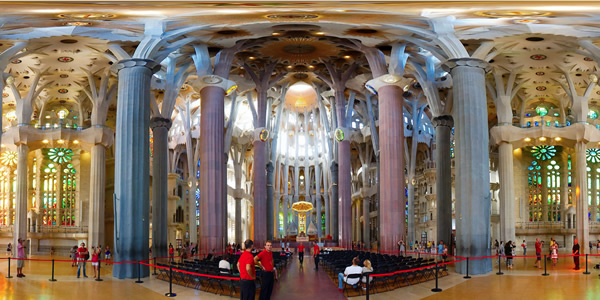 The interior of Sagrada Familia, Barcelona