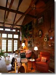 A lounge in the 1763 farmhouse of the Squire Tarbox Inn in Maine.