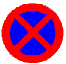 European road sign for No Stopping