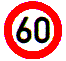 European road sign for Speed Limit