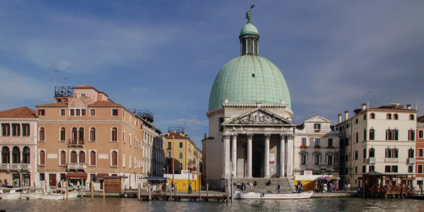 The church of San Simeone Piccolo across from the rail station in Venice